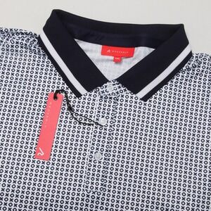 REDVANLY Norvins Polo Men's XXL Midnight Navy White Geometric Performance